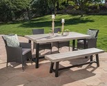 Christopher Knight Home Linda Outdoor Wicker Dining Set with Acacia Wood... - $1,818.99