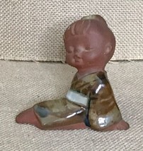 Vintage Japan Uctci Terracotta Girl Figurine Matte And Glossy Finish - £15.78 GBP