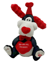 Walgreen&#39;s Walgreen Valentines Plush Dog Singing You Are My Treasure Red Bow Tie - £20.61 GBP