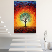 Tree Sunset Canvas Painting Wall Art Posters Landscape Canvas Print Picture - £10.79 GBP+