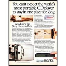 1988 Sony Discman D-15 Portable CD Player Vintage Print Ad Audiophile Wall Art - £8.48 GBP