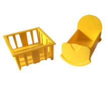 Fisher Price Yellow  Rocking Crib/Cradle and Playpen for Activity Center - £14.02 GBP