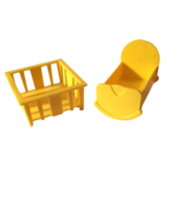 Fisher Price Yellow  Rocking Crib/Cradle and Playpen for Activity Center - £13.81 GBP