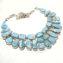 Caribbean Larimar Gemstone Fashion Valentine&#39;s Gift Necklace Jewelry 18&quot; SA 5243 - £22.72 GBP