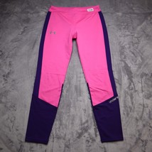 Under Armour Pants Youth L Girls Pink Purple Athletic Fitted Tights - $19.68