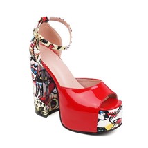 New Platform High Heels Summer Fish Mouth Sexy Sandals Women&#39;s white Thick-Soled - £77.95 GBP