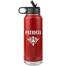 Patricia v01 - 32oz Insulated Water Bottle - Red - £33.56 GBP