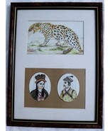 3 x Superb Persian Miniature Bone Painted Man Woman and Leopard Framed - £146.36 GBP