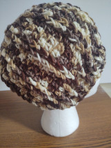 New Hand Crocheted Ribbed Brown Ombre Hat - $13.86