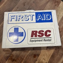 Vintage RSC Equipment Rental First Aid Kit Metal Hanging, Fully Stocked ... - $30.00