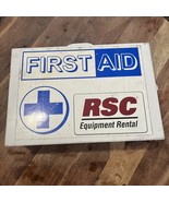 Vintage RSC Equipment Rental First Aid Kit Metal Hanging, Fully Stocked ... - $41.32 CAD