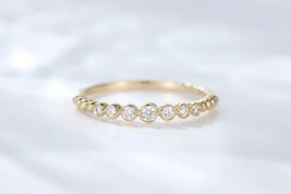 Matching Wedding Band for Ring, Unique Bezel Set Bubble Band, Promise Ring, Deli - £69.59 GBP
