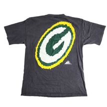 Green Bay Packers BIG Graphic Shirt Size Large Football Double Sided Ape... - $23.46