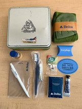 Vintage Delta Airlines Tin Travel Kit Plus Bonus 1996 Olympic Pin - $19.80