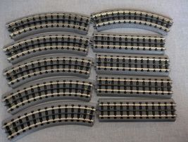Lot of 10 MTH RealTrax Curved Straight 10 in Train Track O Gauge - $31.17