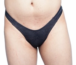 Ultimate Hiding And Tucking Gaff  Panty For Crossdressing  Men Black Lac... - £22.29 GBP