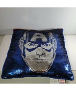 Marvel Avengers Reversible Sequins Pillow Blue Back Side Avenger / Iron Man - £10.96 GBP