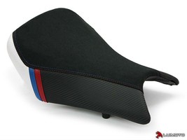 BMW S1000RR Seat Cover 2012 2013 2014 Black Suede White Front Rider Luimoto - £111.64 GBP