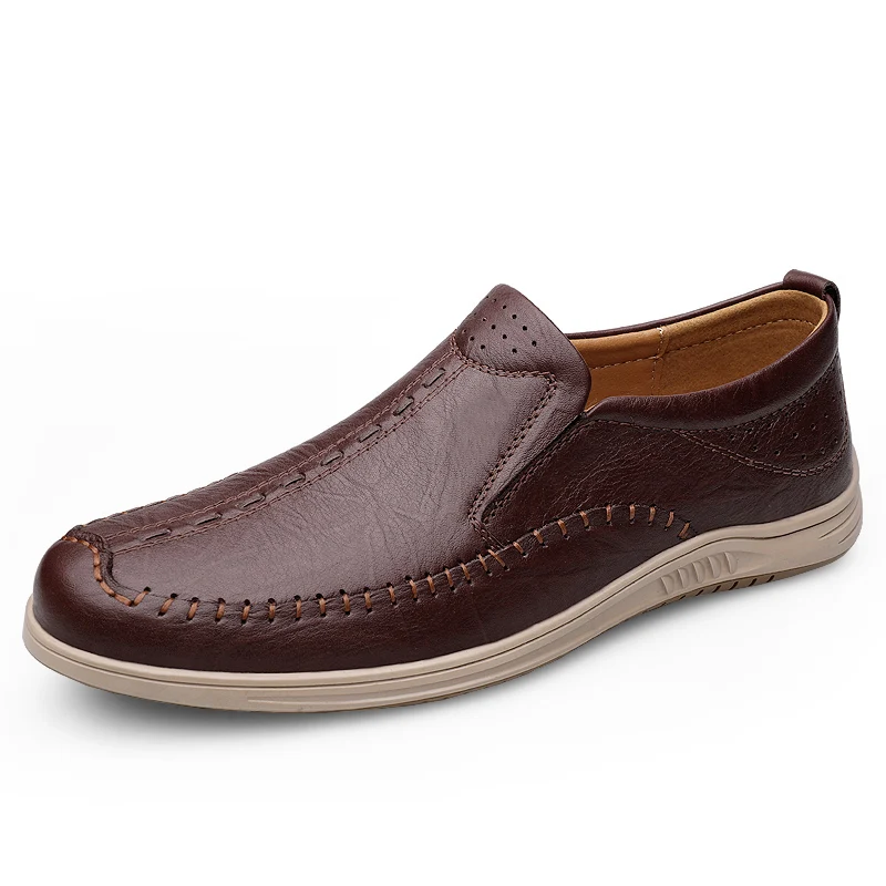 Luxury Brand Mens Loafers Genuine Leather Men Casual Shoes Top Quality Slip-on F - £71.43 GBP