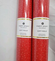  2 Sugar Paper Gift Wrap White Tiny Scatter Dot On Red 30 Sq Ft Each  image 3