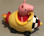 2003 Peppa Pig Mini Buggy Peppa In Yellow Rocket Vehicle 4&quot; - $10.88