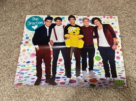 One Direction Justin Bieber teen magazine poster clipping dots red shirt... - $4.75