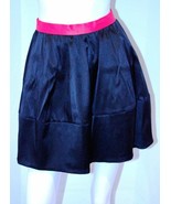 H&amp;M Conscious COLLECTION Eco-Friendly BLACK Pink WAISTBAND SATIN Skirt 6... - £48.69 GBP