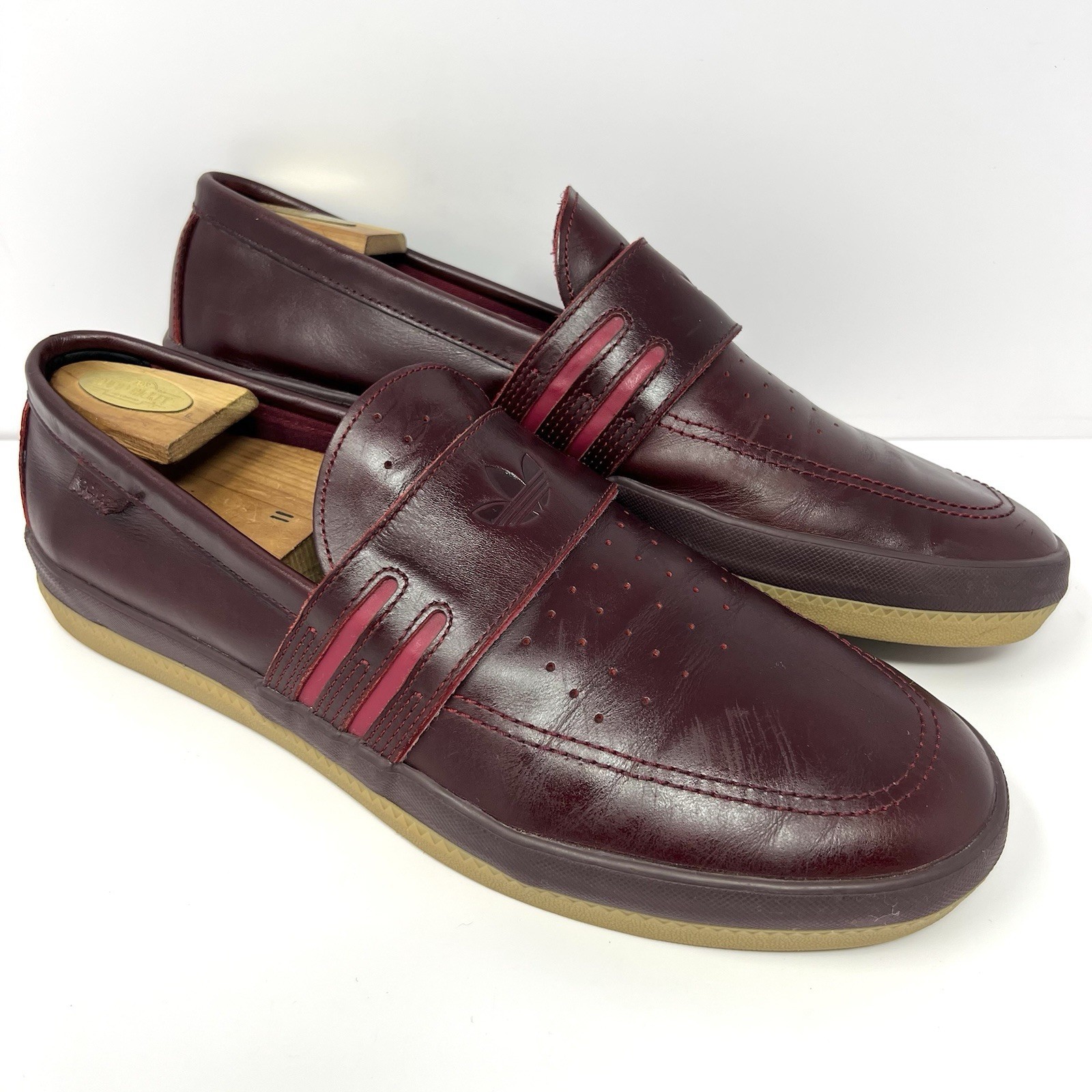 Adidas Mens Acapulco Slip On Skate Shoe Sz 13 Oxblood Leather Loafer Rar... - £73.99 GBP