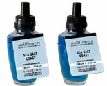 X 2~Bath &amp; Body Works Sea Salt Coast Wallflower Oil Fragrance Refill Bulbs - £13.06 GBP