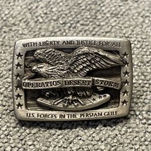 Vintage Desert Storm With Light And Justice For All Patriotic Troops Pin KG JD - £8.88 GBP