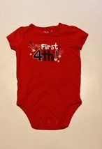 Jumping Beans Red Bodysuit with “my First 4th” Embroidered on Front - 9 mo (EUC) - £4.71 GBP