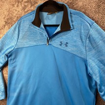 Under Armour Sweater Mens Extra Large Blue 1/4 Zip Pullover Loose Perfor... - $13.89
