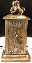 Antique Chinese Metal Figural Hidden Box Foo Dog Top 4 Courtesans 18th C... - $499.99