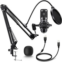 Usb Microphone, Professional 192Khz/24Bit Plug &amp; Play Pc Computer Condenser - £59.55 GBP