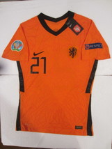 Frenkie de Jong Netherlands 20/21 Euro Match Orange Home Soccer Jersey 2... - $110.00