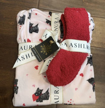 Laura AshleY Pajama Set Socks West Highland Dog Scottie L Christmas Westie - £39.16 GBP