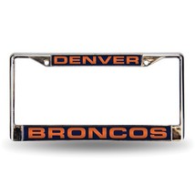 NFL Denver Broncos Laser Chrome Acrylic License Plate Frame - £24.35 GBP