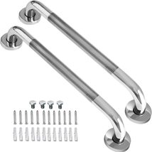 2 Pack 16 Inch Shower Grab Bar with Anti-Slip Grip, iMomwee Chrome Stainless - £25.42 GBP