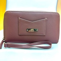 Nicole Miller Wristlet Wallet Purple Ish Women’s Faux Leather Zip Around - $11.29