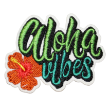 Aloha Vibes Hibiscus Flower Vacation Clothing Iron On Patch Decal Embroi... - £5.53 GBP