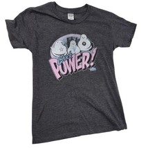 Novelty Easter Tshirt Marshmallow Peeps Women Juniors Sz L Chick Power Gray - $9.49