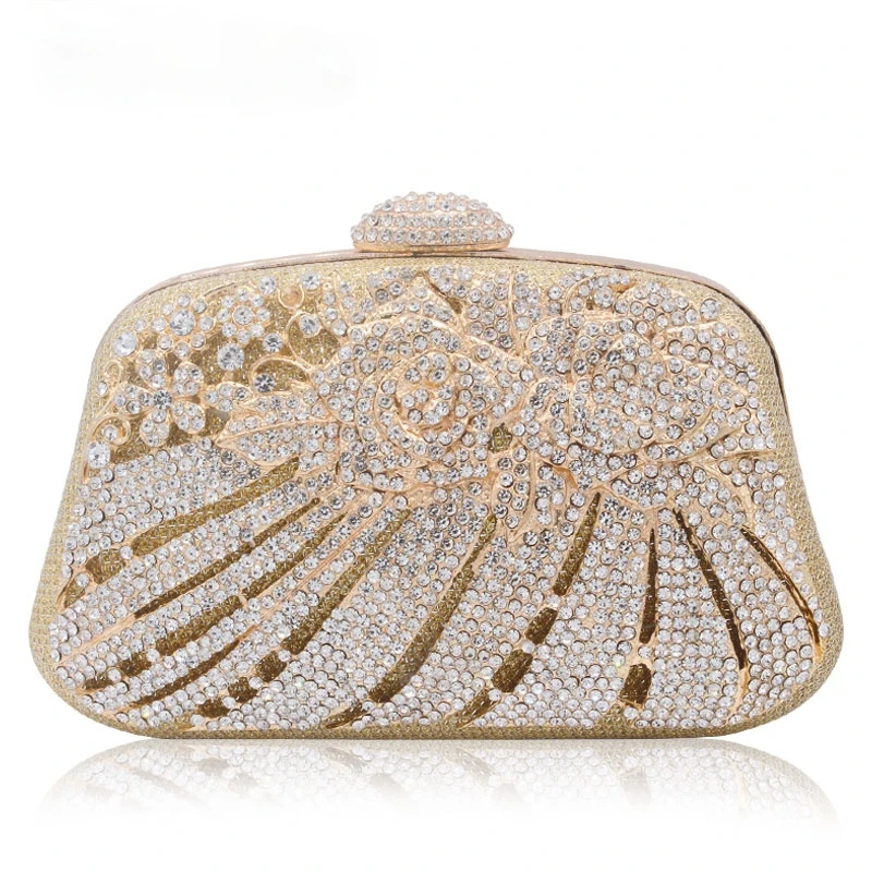 lic Silver  Out Crystal  Women Evening Clutch Bag Bridal Wedding Rhinestones box - £135.86 GBP