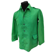 vintage 1960s 1970s lime green Swedish Army work jacket coat denim chore worker - £14.93 GBP+