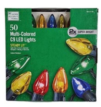 Home Accents 50 ft. 50-Light LED C9 Multi-Color Super Bright String Ligh... - $34.55