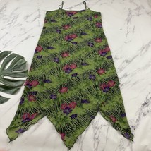 A Wild Thyme Womens Vintage Y2k Slip Dress Size 12 Green Pink Floral Zebra Shift - £26.78 GBP