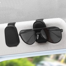 2 Pack Sunglass Holder for Car Magnetic Leather Eyeglass Hanger Sunglass Clip fo - £18.38 GBP