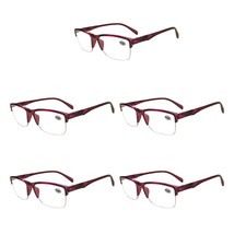 5 Pairs Womens Ladies Half Frame Classic Reading Glasses Spring Hinge Re... - $11.69