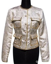 Cache Metallic Brocade Top Jacket New Gold / Silver Lined Event Evening $198 NWT - £62.27 GBP