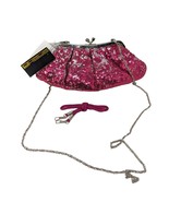 Sasha Hot Pink Silver Kiss Lock Sequin Sequined Clutch Evening Bag Purse Handbag - $89.99