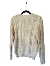 Guideboat Co Mens Deep River Fisherman Sweater Cream Cotton Cable Knit Sz L - £68.27 GBP
